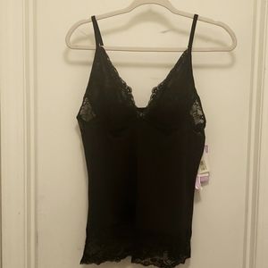 Yummie Tummie Black Lace Firm Support Waist Minimizing Camisole XL